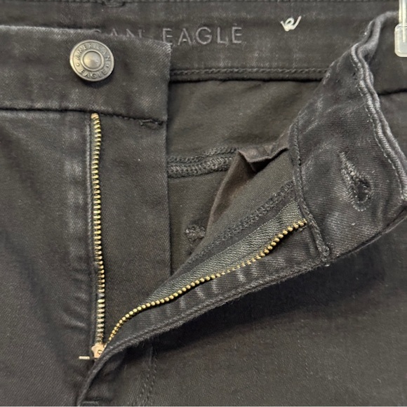 American Eagle Next Level Stretch Ripped Black Skinny Jeans Women’s 10 - Picture 3 of 6